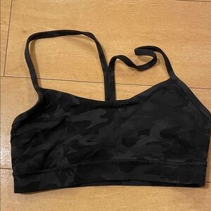 Lululemon Black Camouflage Flow Y Bra